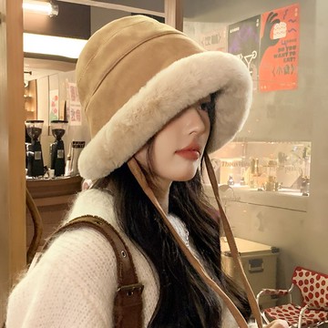 免運🔥毛絨漁夫帽女冬季新款加厚保暖顯臉小盆帽東北防風護耳雷鋒帽子潮 加厚 毛線帽 針織帽 冷帽 毛帽 漁夫帽 保暖帽