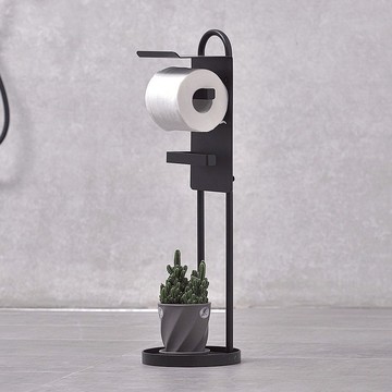 【Sim'n Coz】簡約加高款紙巾收納架/捲筒衛生紙架(黑)