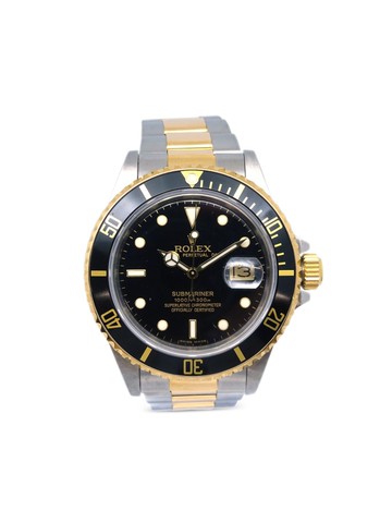 Rolex - 1988 pre-owned Submariner 40mm - men - 18kt Yellow Gold/stainless steel - One Size - Black