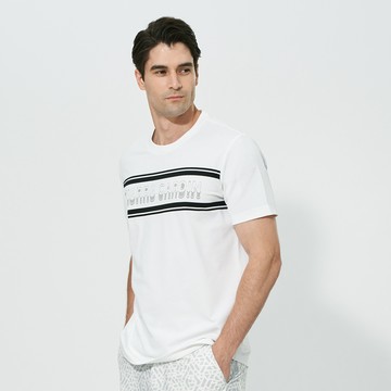 Pierre Cardin 男款 抗菌消臭前胸定位燙印LOGO短袖圓領T恤-白色 (5257282-90)
