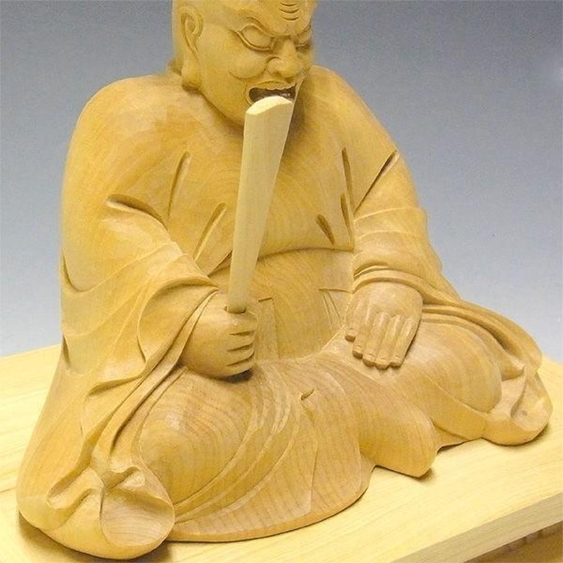 閻魔大王 高さ22cm 柘植製 木彫り 仏像 | LINEショッピング