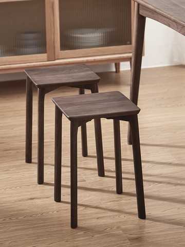胡桃木凳子家用高凳餐凳實木可疊放方凳矮凳客廳餐桌凳小板凳圓凳
