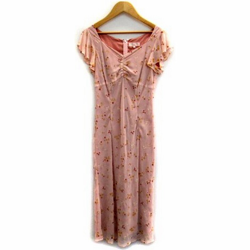 中古 クミキョク 組曲 Kumikyoku Prier ワンピース ミモレ丈 半袖 Vネック 花柄 シフォン 2 ピンク Sy38 レディース ベクトル 古着 通販 Lineポイント最大0 5 Get Lineショッピング