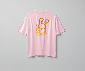 NObody系列 | 無名兔 | 粉色印花T Shirt | OVER SIZE