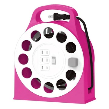 CENTENARY 成電牌 多用途輪座延長線 30尺/9m 過熱自動斷電保護  桃紅色 + 白色  1個