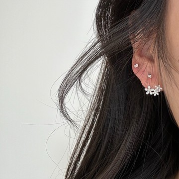 [Relise] （台灣現貨）A0503! 通體純銀 999足銀 花朵螺絲擰扣耳環 純銀耳環 純銀 養耳洞