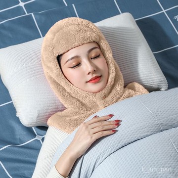 臺灣🚍8H出🉑睡覺護頭帽老人冬天護脖子額頭保暖偏頭痛光頭防風睡眠帽月子防寒