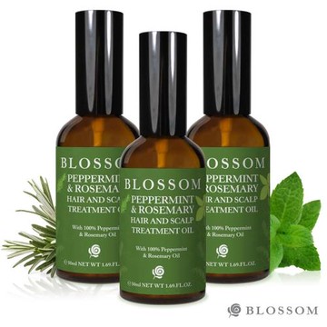 BLOSSOM 薄荷迷迭香植萃頭皮舒緩按摩油50ML*3件組-效期20260621