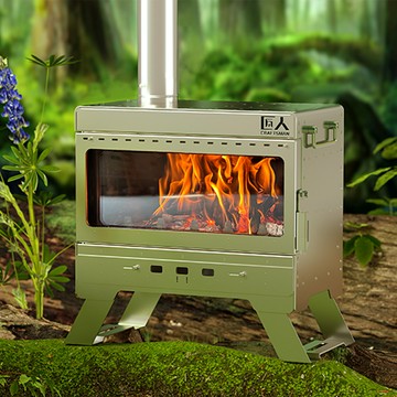 【歡樂購】匠人星光304不銹鋼中號壁爐帳篷爐烤火取暖爐茶室壁爐