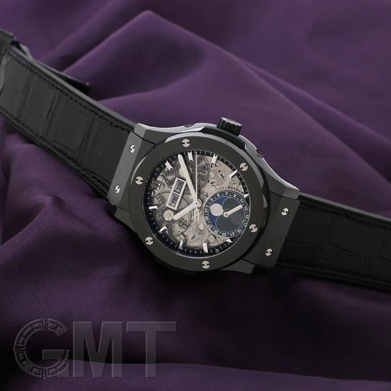 HUBLOT 純正レザーベルト アエロフュージョン ムーンフェイズ