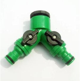 【三通-帶閥-4分】微噴滴灌配件 4分三通 帶閥三通 二路分水器 洗衣機水龍頭接頭，2個/組-5101003