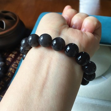 和田玉帝王紫料12公釐手鏈 料子細膩 上手效果好 重44克