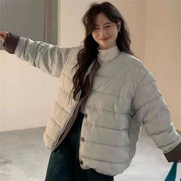 【巴黎精品】現貨+預購頂級真羽絨外套90%鴨絨羽絨衣秋冬外套上衣大碼休閒女裝-圓領撞色寬鬆短款4色a1lr64