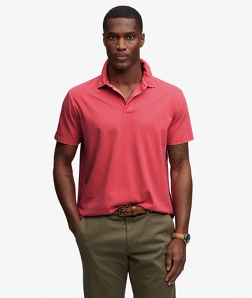 Superdry Men's Essential Jersey Polo Shirt Red Size: L