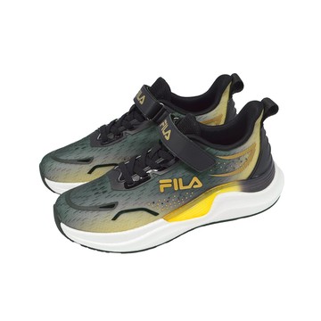 [ACS] Fila 慢跑鞋 J411A 大童 女鞋 黑 金 魔鬼氈 運動鞋 3J411A078