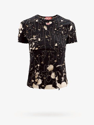 Cotton t-shirt with ripped effect - DIESEL - gender_Woman