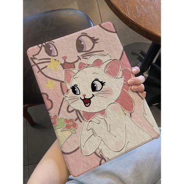 適用于ipadpro保護套air6/5/4瑪麗書本式2024新款13英寸平板殼ipad9第十代10全包蠶絲紋mini帶筆槽2024防摔軟