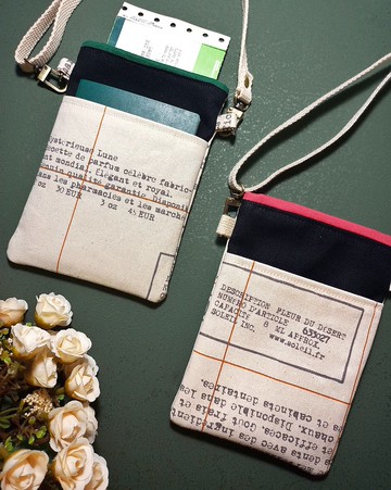 手工製-斜背/側背/手拿雙層護照包/護照袋/護照套/帆布配色(旅行)