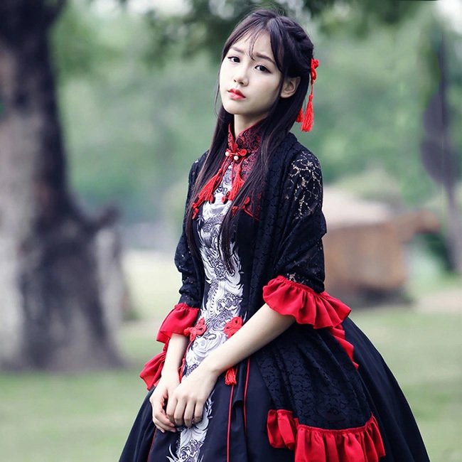 ゴスロリ ロリータファッション チャイナドレス lolita ロリータ服