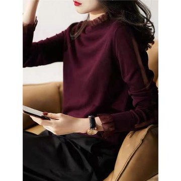 專柜商場撤回品牌服飾剪標余單尾單女裝木耳邊羊毛針織衫打底毛衣