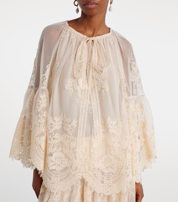 Zimmermann Hypnotic tie-neck floral lace blouse