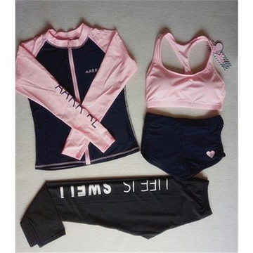 韓版潛水服女分體長袖拉鏈保守服長褲水母防曬潛水衣水母服游泳衣