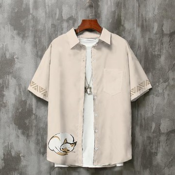 輕漫物語貓咪怪物獵人動漫游戲周邊二次元男女短袖襯衫開衫衣服潮