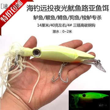 【二小姐優選路亞假餌 釣魚 海釣 工具 魚鉤 大章魚米諾路亞假餌14釐米40剋釣餌衚須硬餌海釣遠投魷魚仿生魚餌 QLSQ