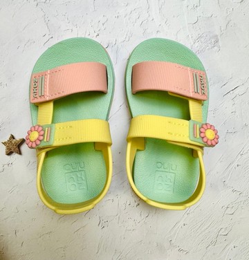 Zaxy 巴西人字拖 寶寶款 confete papete 小花 涼鞋 拖鞋 夾腳拖 海灘鞋【南風百貨】