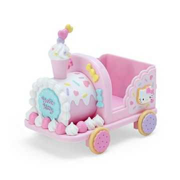 小禮堂 Hello Kitty 火車頭造型樹脂收納盒 (甜蜜小鎮)