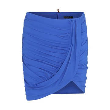 Balmain - Blue Viscose Blend Skirt