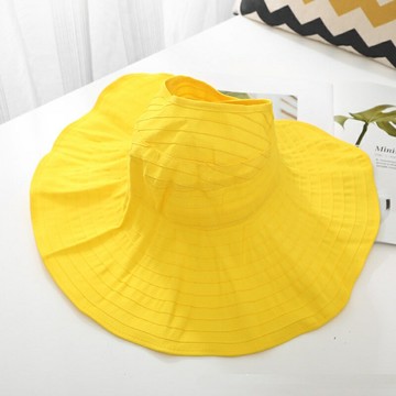 【巴黎精品】現貨+預購 防曬帽空頂帽遮陽帽大帽簷戶外登山帽透氣-可摺疊棉質女帽子5色a1fo60