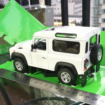WELLY威利 陸虎 越野車模型 衛士 白 合金比例1:24 車長16cm 開門