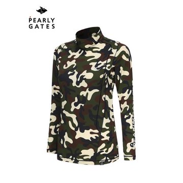 (免運)PearlyGates高爾夫服裝PG青少年套頭衫半高領緊身衣迷彩打底衫