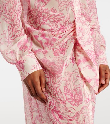 Versace Gathered printed shirt dress