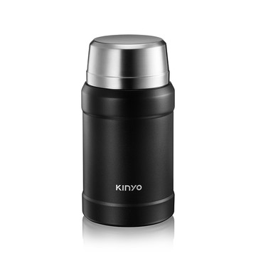 KINYO 800ml_316不鏽鋼真空燜燒罐_黑 KIM-48