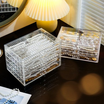 『百貨屋二號』抽屜式珍珠項鏈收納盒蛇骨鏈手鏈腳鏈珠寶箱大容量飾品首飾展示盒