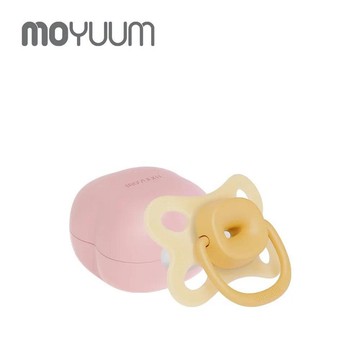 MOYUUM韓國透氣式矽膠奶嘴收納盒組蝴蝶款(1-3m)(MMUM1022892芒果黃) 250元