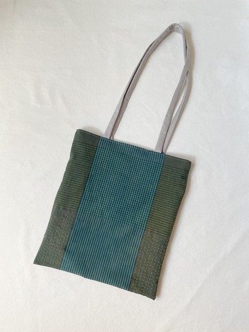 日本製 藍染 刺し子 古布使用 Japanblue sashiko Tote BAG 棉質托特包 (有日曬痕跡)
