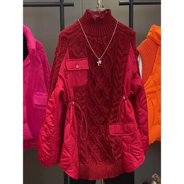 歐貨重磅秋冬季新款女裝2025高級感漂亮紅色長袖毛衣小眾穿搭上衣