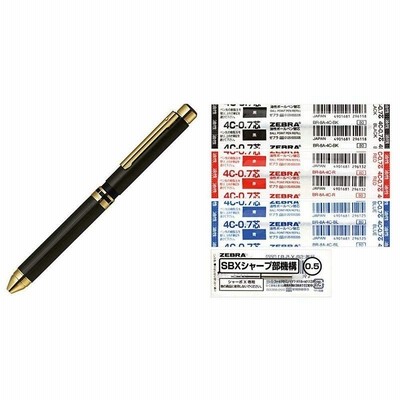 ゼブラ 多機能ペン シャーボX プレミアム TS10 ブラックゴールド SB21-C-BKG +油性インク 3色 0.7芯+シャープ機構セッ