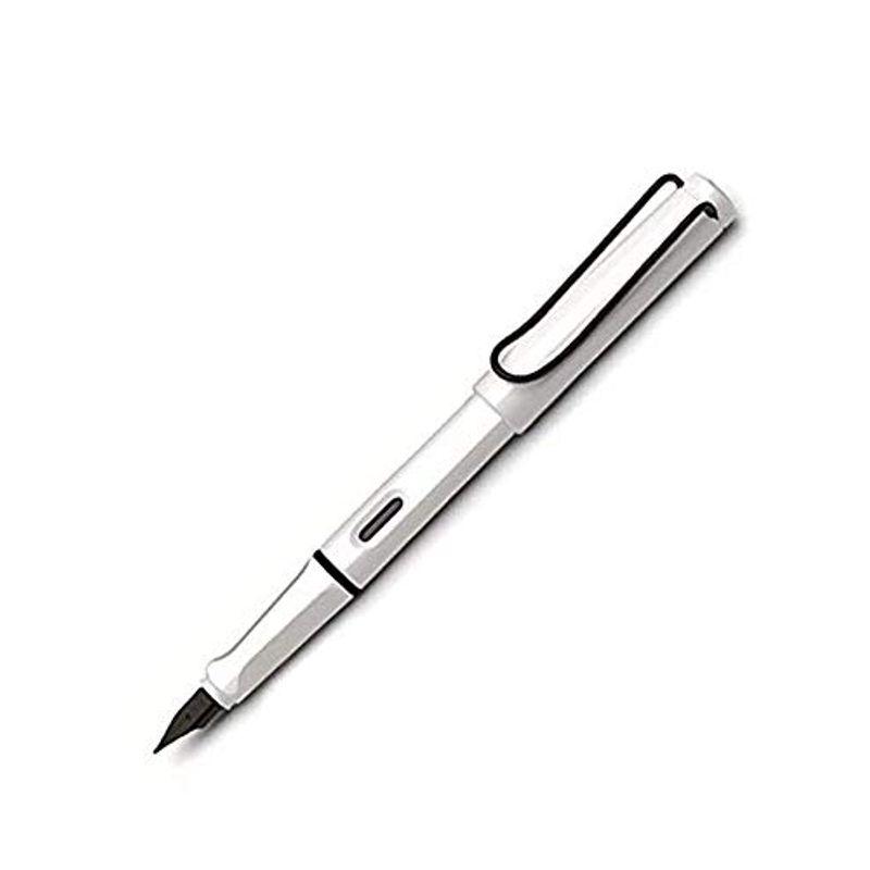 LAMY ラミー 万年筆 EF 極細字 サファリ ホワイト ブラッククリップ L19WTB-EF 両用式 限定 正規輸入品