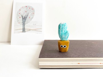 仙人掌先生 木雕擺設