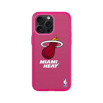 iPhone 15 Pro Max Clear 粉漾桃 - NBA - Logo-邁阿密熱火 Miami Heat - Light