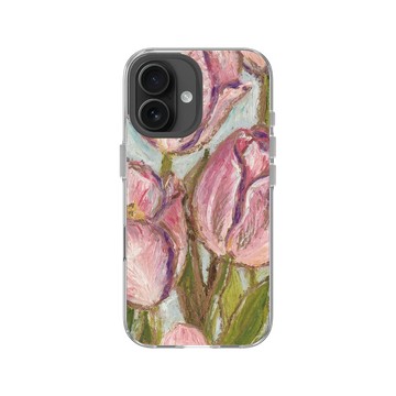 iPhone 16 Clear Case（相機按鈕） 透明 - Emerald - 3月 鬱金香