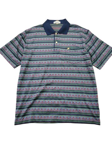 日本古著 雨傘牌  民族風圖騰 polo杉 L號 近全新