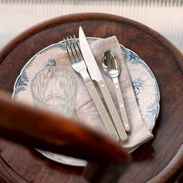 Sabre Paris-Bistrot復古酒館-亮面不鏽鋼主餐刀-卡其