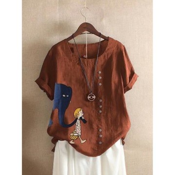 亞麻短袖t恤女2025新款夏季寬松休閑棉麻T恤女士百搭顯瘦洋氣上衣