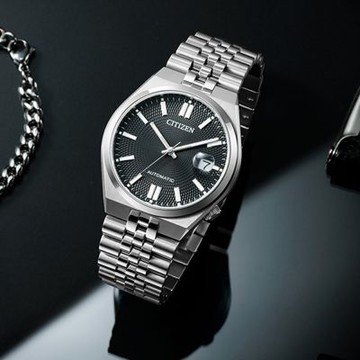 CITIZEN 星辰 限量 青春撞色機械錶 手錶 1212購物節 送禮推薦-黑x銀/40mm NK0020-55E