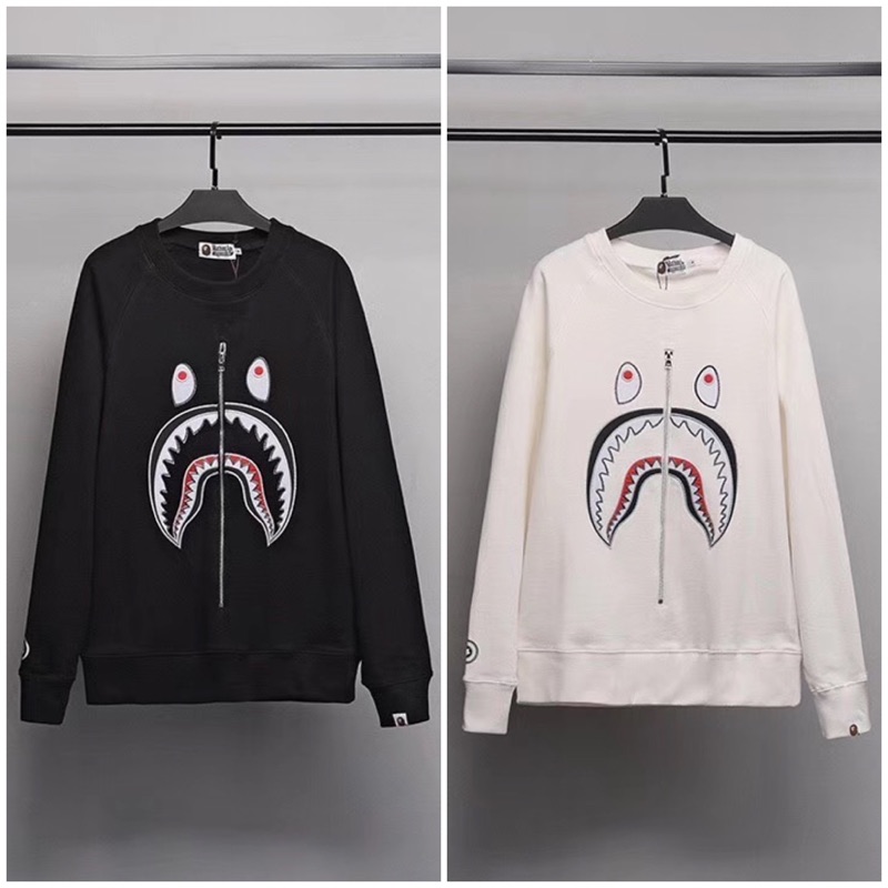 天下潮流】A Bathing Ape BAPE 鯊魚秋冬長袖大學T 潮牌潮流時尚大推薦